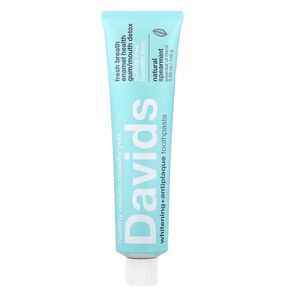 New in Box Davids Whitening + Antiplaque Toothpaste Natural Spearmint 5.25 oz